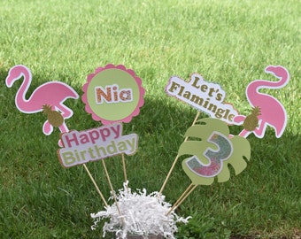 Flamingo Centerpiece Sticks, Tropical Centerpiece, Flamingo Party, Luau Party Centerpice, flamingo decorations, Luau Birthday, Hawaiian