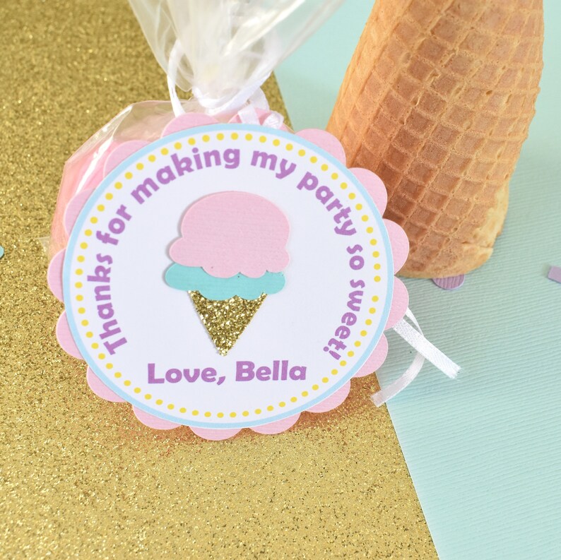 Ice Cream Party Favor Tags Ice Cream Thank You Tags Ice Etsy