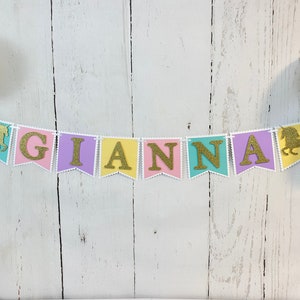 Unicorn Name Banner, Unicorn Banner, Unicorn Party Decorations, Gold ...