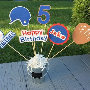 Baseball Centerpiece Stick Set, Baseball Party, Sports Party, Sports Centerpiece