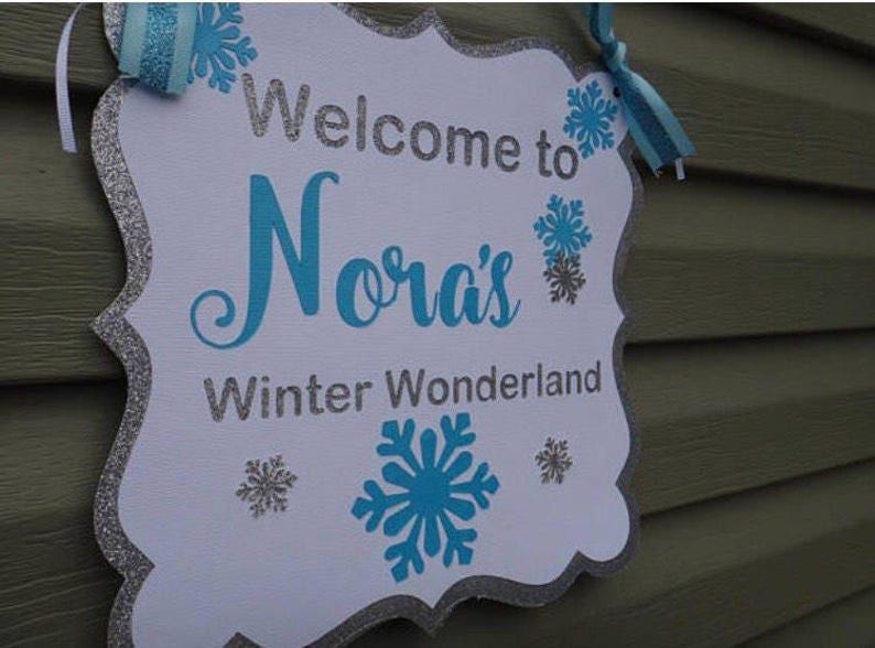 Paquete para fiesta de invierno mágico, decoración de Frozen, invierno mágico, primer cumpleaños, pancarta de Frozen, pancarta de copos de nieve imagen 5