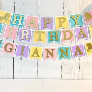 Unicorn Name Banner, Unicorn Banner, Unicorn Party Decorations, Gold ...