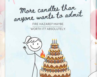 Funny Adult Birthday Invitation, Sarcastic Bday Party Invite, Canva Template (Digital Download)