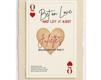 Bet on Love Casino Bachelorette Invitation Template, Las Vegas Bridal Shower (Digital)