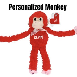Personalized Monkey Plush | Easter Basket Stuffer, Custom Stuffed Monkey Gift for Kids, Baby’s First Easter- Personalized Plush Toy