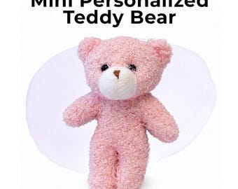 Personalized Easter Teddy Bear with Name | Mini Easter Basket Stuffer | Custom Plush Bunny, Kids Easter Gift, Party Favor- 4 Colors