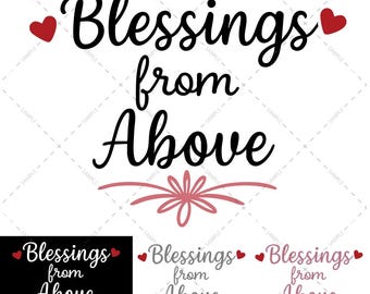 Bendiciones desde arriba con corazones PNG – Diseño de copa de vino y camisa SVG (Descarga digital)