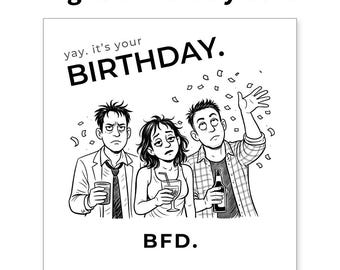 Funny Digital Birthday Card | Send by Text E-Card,  Instant Download, Last Minute Text/Email Birthday Card, Adult Humor Birthday