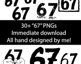 30+ 67 Individual PNGs - 34 Seperate HIGH RES Files - Digital Download, 6-7 Grunge