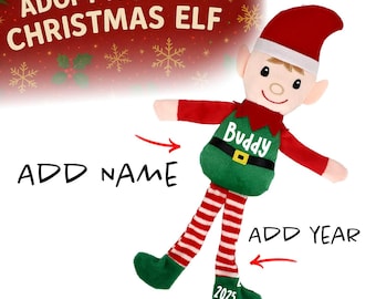 Elfo personalizado, Adopta un elfo, Regalo para rellenar calcetines navideños - Elfos navideños personalizados