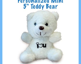 Personalized Mini Teddy Bear – Easter Basket Gift, Custom Name Plush Toy