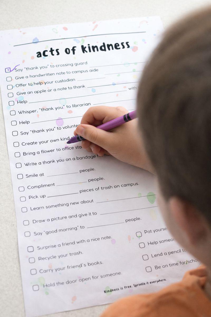 Acts of Kindness Checklist Canva Template - Printable and Personalized ...