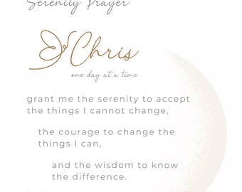 5x7 Personalized Serenity Prayer Wall Art, Digital Instant Download, Printable
