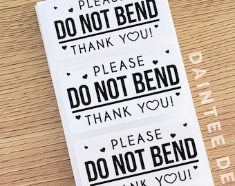 Small Business - Please Do Not Bend - Printed Stickers for Packaging - Fast Shipping 2.25" x 1.25"
