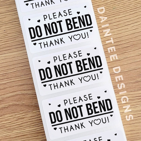 Do Not Bend Stickers - Fragile Packaging Stickers (2.25" x 1.25")