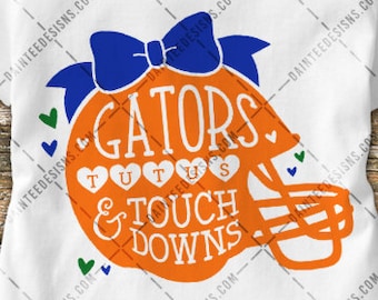 Gators Tutus Touchdowns Football SVG Cut File (Digital Download)
