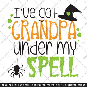 J’ai Papy sous mon charme - SVG, Vector, DXF, EPS, fichier numérique de coupe, Silhouette, Cricut, Halloween, fantôme, les filles, mignons, grand-père