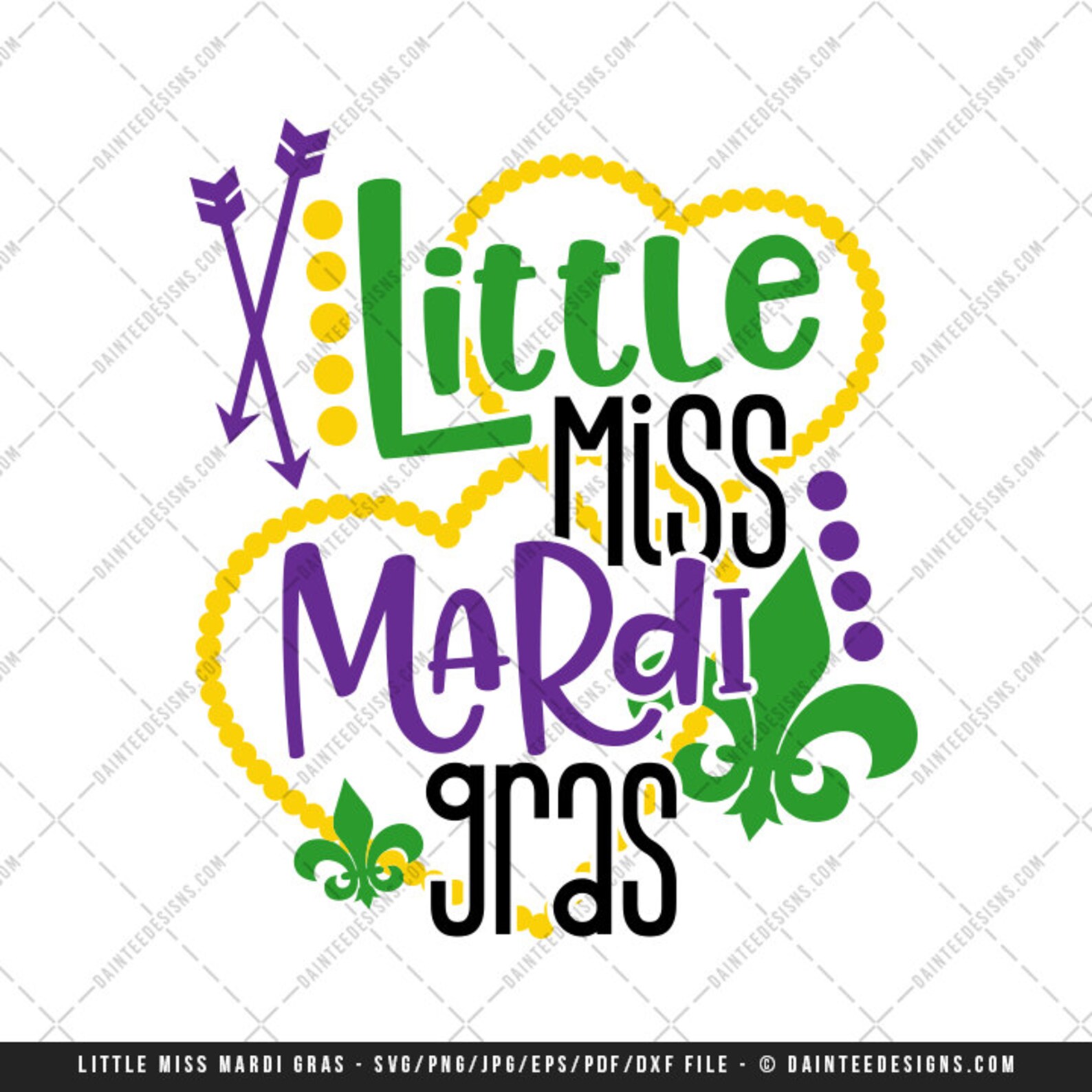 little miss mardi gras svg