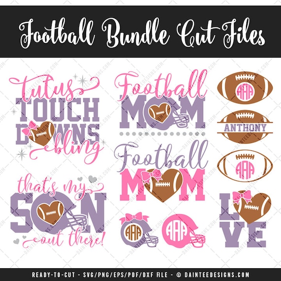 Football Bundle Svg Vector Dxf Eps Digital Cut File Etsy