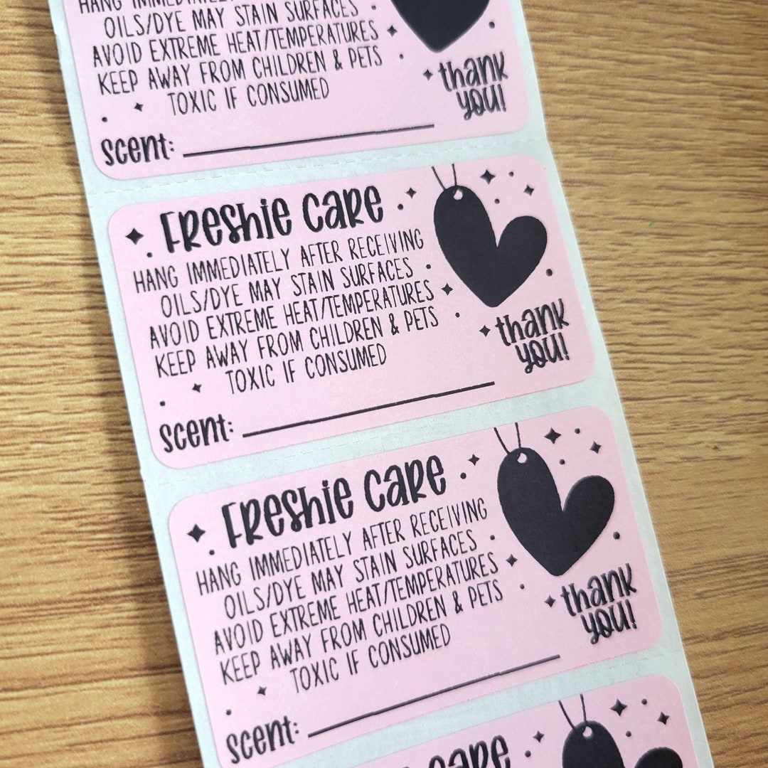Small Business Freshie Care Instructions Stickers Printed Etsy