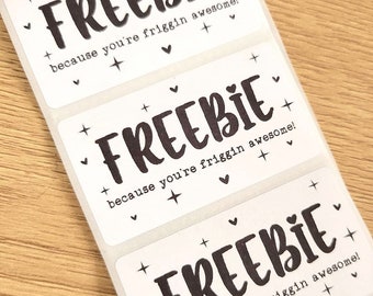 Small Business - Freebie Stickers - Printed Stickers for Packaging - Fast Shipping 2.25" x 1.25"