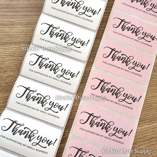 Thank You For Supporting My Small Business Stickers - Handmade Labels