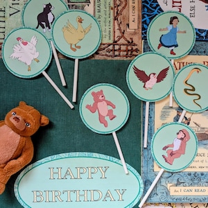 Little Bear Birthday Cupcake Toppers & Gift Tags – Nostalgic Party Decoration (PDF Download)