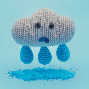 Crochet Cloud Pattern - Roger the Rain Cloud - A Cute Amigurumi Pattern by The Clumsy Unicorn