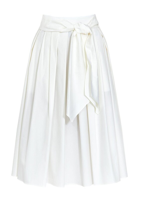 Escada White Pleated Skirt sz 8