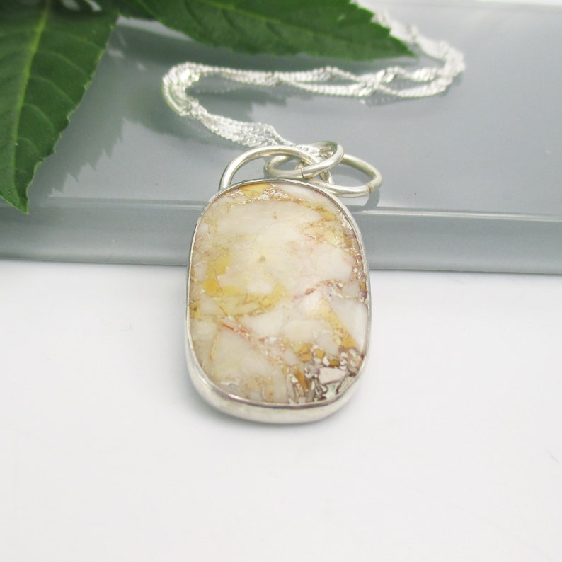 Mookaite Jasper Gemstone Pendant with 18 inch Sterling Silver Chain image 1