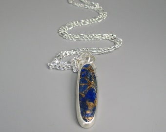 Gemstone Pendant Necklace, Lapis Lazuli, with Sterling Silver Chain