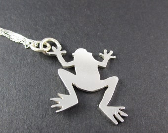 Sterling Silver Frog Pendant with 18 Inch Sterling Chain