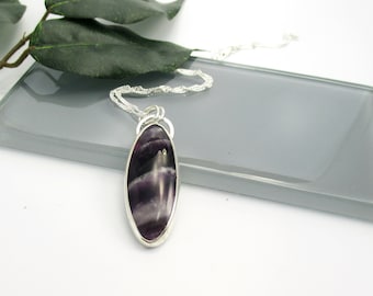 Amethyst Gemstone Pendant Necklace with 18" Sterling Silver Chain
