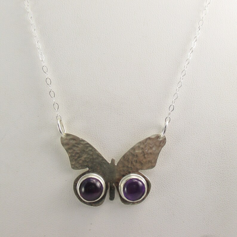 Butterfly Amethyst Sterling Silver Pendant with 18 inch Sterling Silver Chain image 2