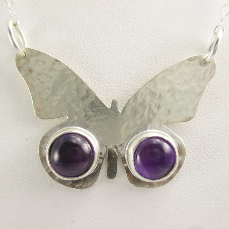 Butterfly Amethyst Sterling Silver Pendant with 18 inch Sterling Silver Chain image 3