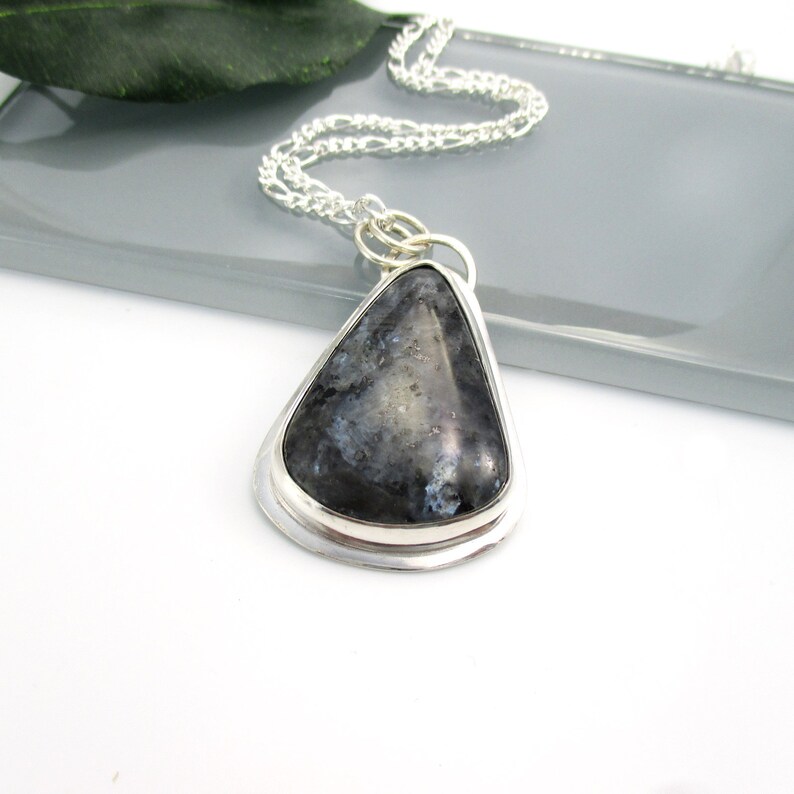 Gemstone Pendant with 18 inch Sterling Silver Chain image 1