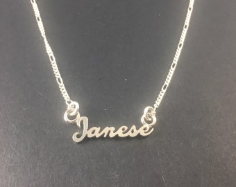 Personalized Name Necklace, Sterling Silver