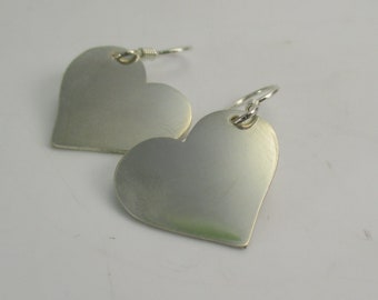 Sterling Silver Earrings Heart Shape Dangle