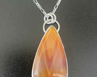 Agate Gemstone Pendant with 18” Chain