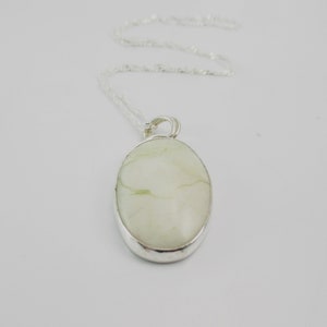 White Jade Gemstone Pendant with 18 inch Sterling Silver Chain image 4