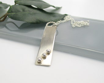 Sterling Silver and Fine Silver Rectangle Pendant