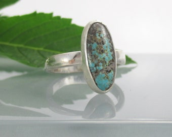 Turquoise Gemstone Ring set in Sterling Silver, Size 7 1/4