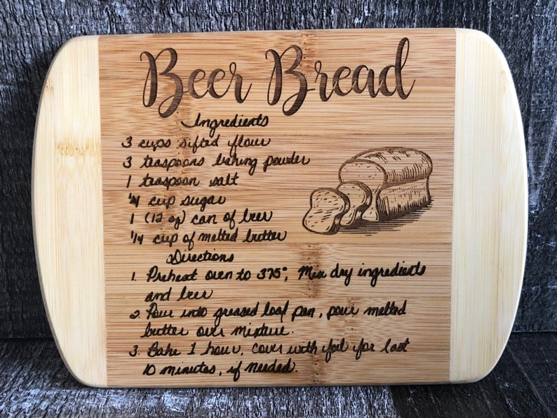 Engraved Recipe Cutting Board Handwritten Recipes Keepsake Etsy