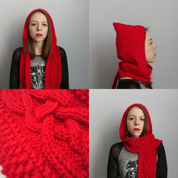 Scarlett - A Hooded Cable Knit Scarf (Digital Pattern)