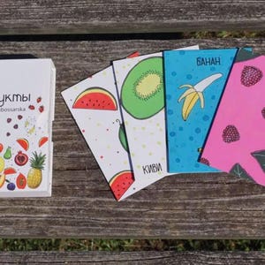 Russian language for toddlers flash cards fruit baby activities preschool games