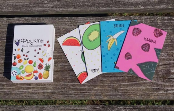 Russian language for toddlers flash cards fruit baby activities preschool games