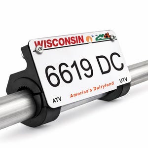 ATV UTV License Plate Mounting Kit | Side by Side Bracket | Fits Horizontal Tube Bars