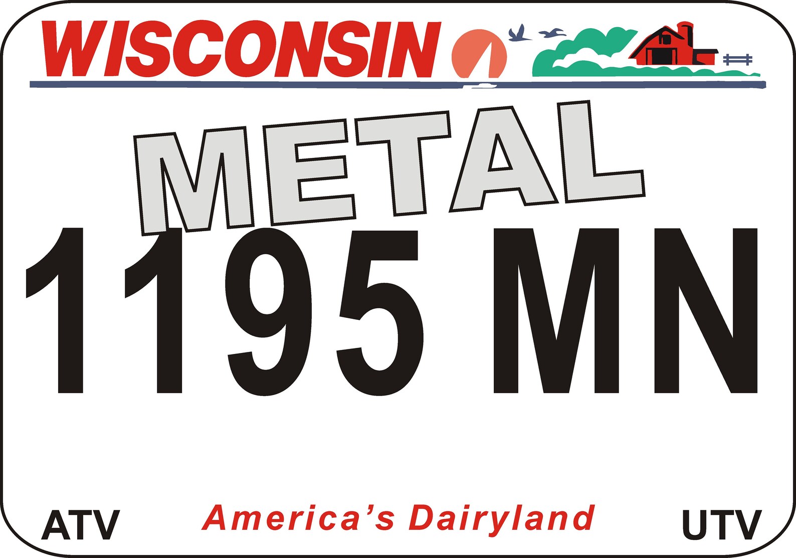 Wisconsin Metal ATV / UTV State License Plates Ships Today Etsy