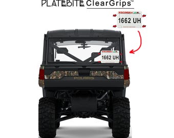 UTV State License PlateBite Clear Grips
