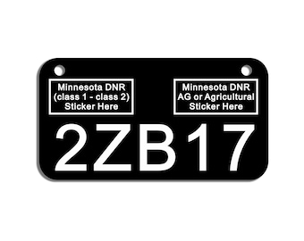 Minnesota ATV UTV Custom Engraved License Plate | DNR Compliant | Off-Road Trail Ready